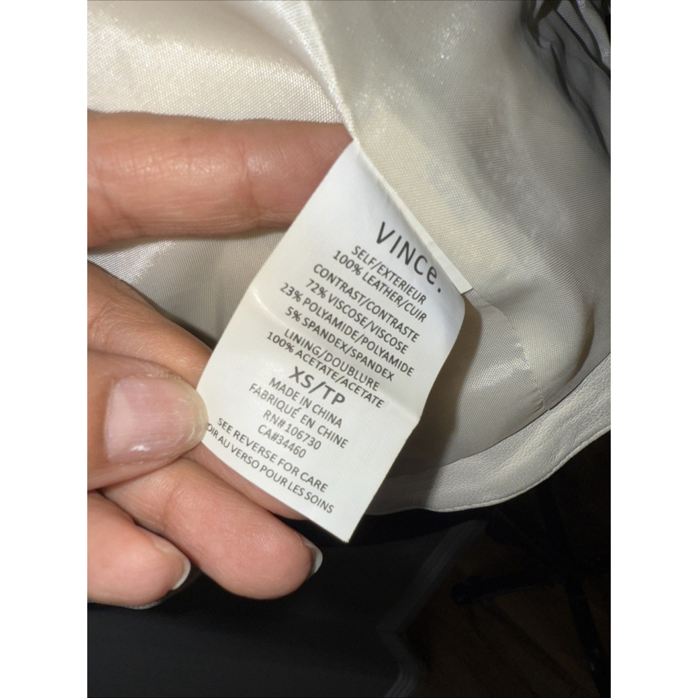 VINCE 100% Leather Zip Up Jacket Size XS - Picture 10 of 11